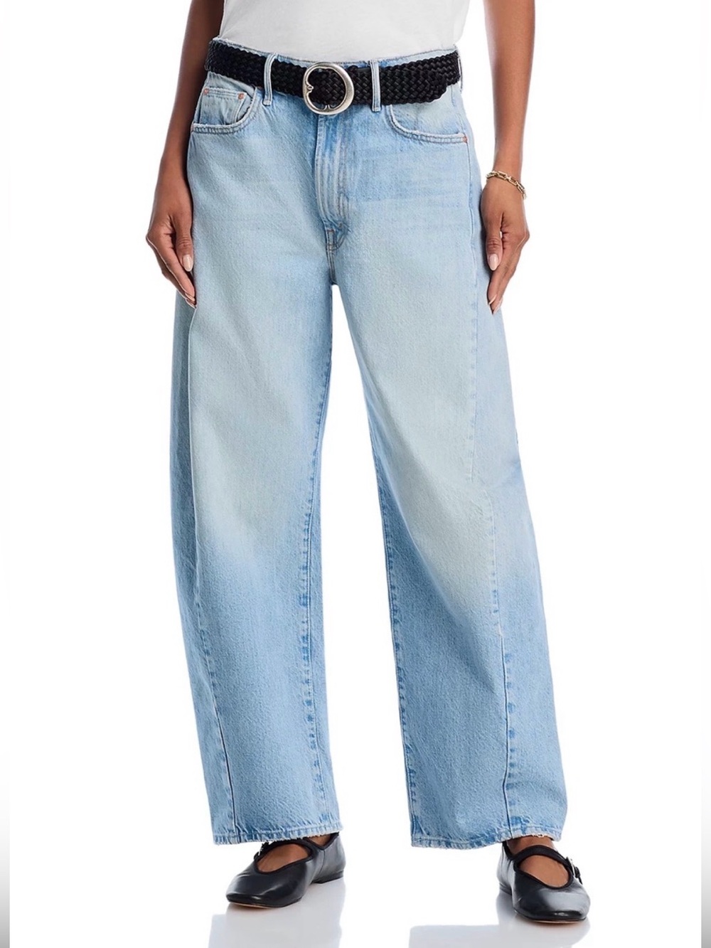 MOTHER SUPERIOR Jeans Full-Pipe Flood Back Pedal Blue Size 28 - Picture 2 of 14